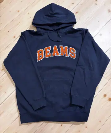 BEAMS 로고 베이직 후디 네이비 BEAMS 후드티 XL