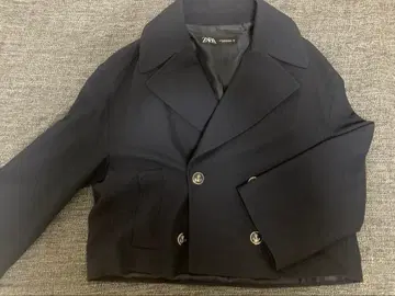 [새상품급] ZARA 피코트풍 숏 기장 자켓 네이비 XS