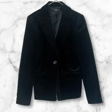 크리스찬 오자르 블랙 벨로아 테일러드 자켓 S 아우터