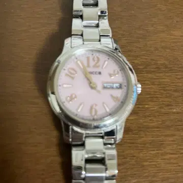 Wicca 핑크 다이얼 쿼츠 손목시계