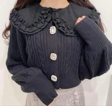 evelyn 비쥬 니트 가디건 블랙