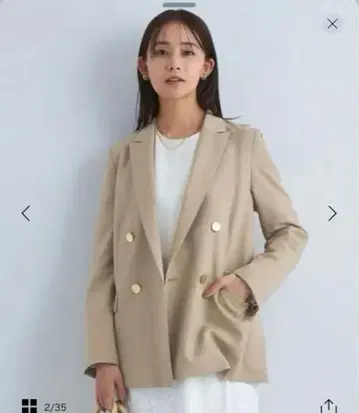 유나이티드 애로우즈 그리드 더블 자켓 워셔블 방주름