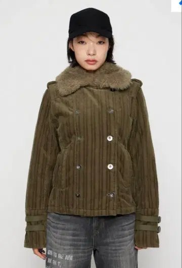 LAGUA GEM 코듀로이 보아 자켓 카키 khaki