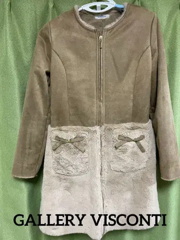 GALLERY VISCONTI 페이크 무스탕 코트 베이지 M 새상품급**