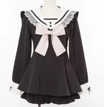 DearMyLove 세일러 레이스 리본 셋업