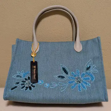 Think Bee! 자수 장식 가방 스카이블루