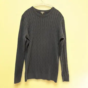 니트 스웨터 다크 네이비 케이블 짜임 긴팔 X L 유니클로 UNIQLO