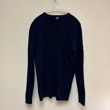 니트 스웨터 다크 네이비 케이블 짜임 긴팔 X L 유니클로 UNIQLO