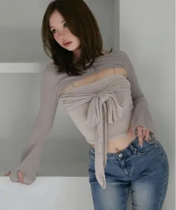 andmary Shayla 리본 탑