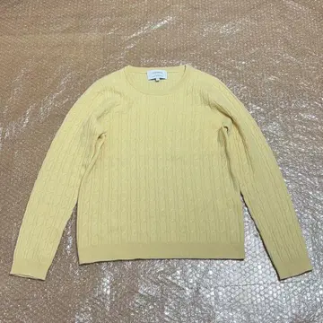 그린 라벨 릴랙싱 캐시미어 100 케이블 니트 U넥 스웨터 M