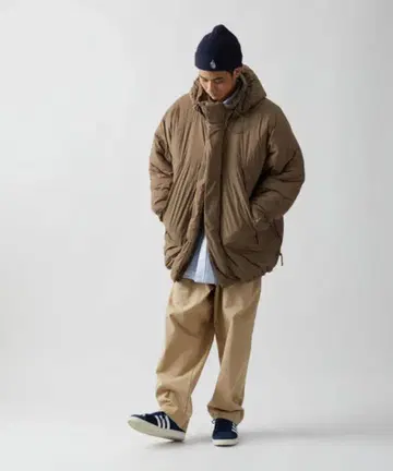 FREAK'S STORE PRIMALOFT 후드 부착 자켓 브라운