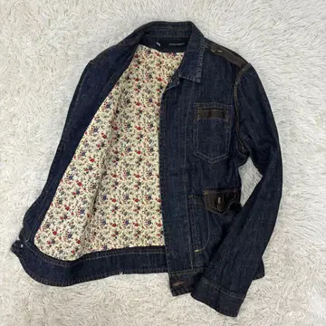 메가 사이즈! DSQUARED2 부분 가죽 M-65 데님 밀리터리 52