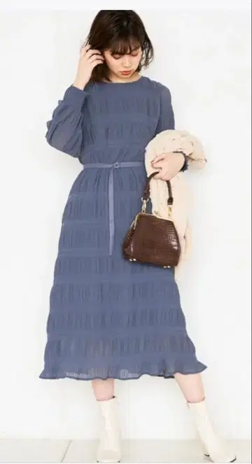 natural couture 미사용 택 포함 셔링 플리츠 원피스