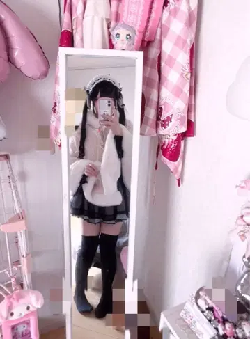 LIZLISA 리즈리사 퍼 판초 핑크