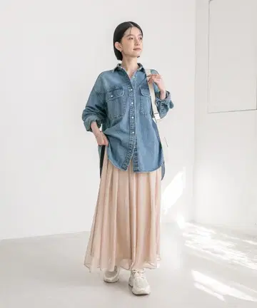 리브 드와 시어 글로시 스커트 베이지 FREE