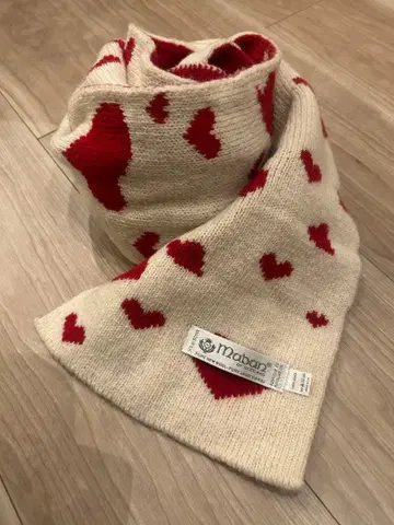 Maban 하트 무늬 울 머플러