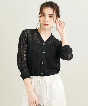 BEAUTY&YOUTH 노르만디 린넨 시스루 니트 가디건