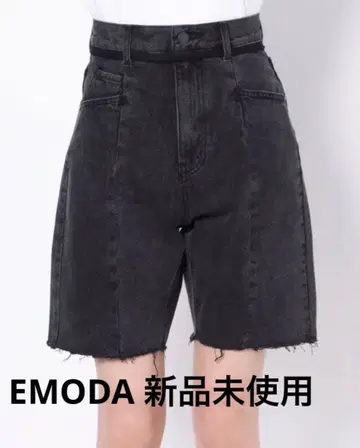 [ 택 포함 미사용 새상품 ] EMODA 스위칭 데님 하프 팬츠