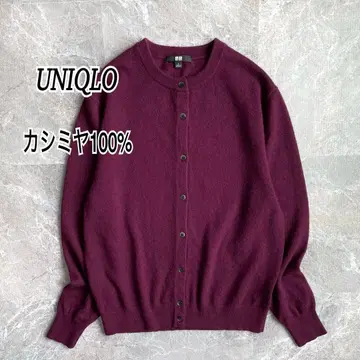 유니클로 캐시미어 100% 크루넥 가디건 긴팔 겉옷 여성용