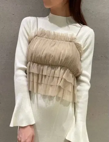 snidel 스나이델 튤&니트 원피스