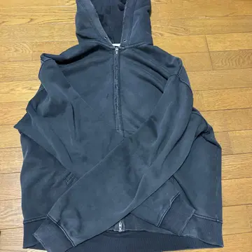 WYM 다크 그레이 더블 집업 후드티