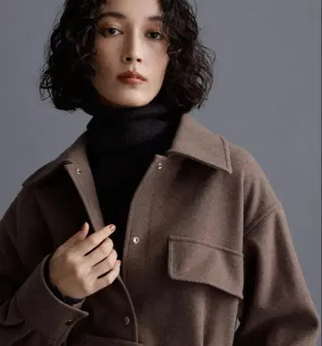 NANO universe 니들 저지 벨티드 셔츠 자켓