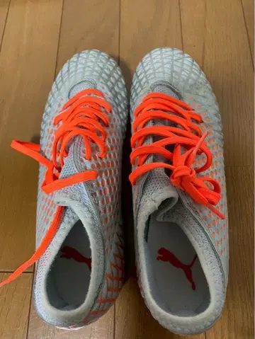 PUMA 축구화 스파이크 그레이/오렌지 23.5cm