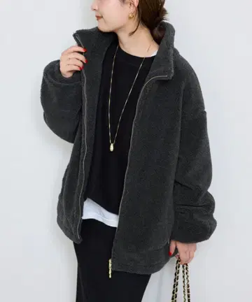 슬로브 이에나 울 콤보 스탠드 코쿤 블루종 사이즈 38