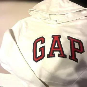 GAP 화이트 로고 후드티 화이트