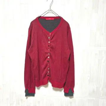 [그라니프] 쉘 버튼 디자인 니트 레이어드 디자인 코튼 100%