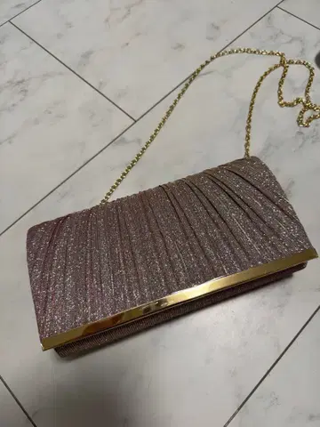 핑크 글리터 클러치백