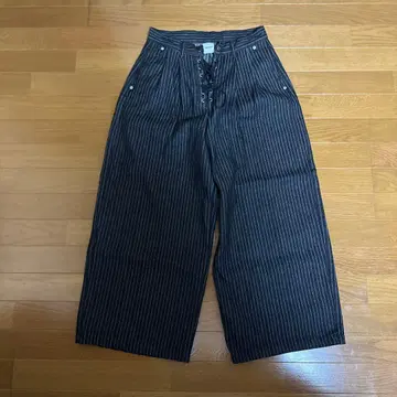 Wishforever 데님 스트라이프 팬츠