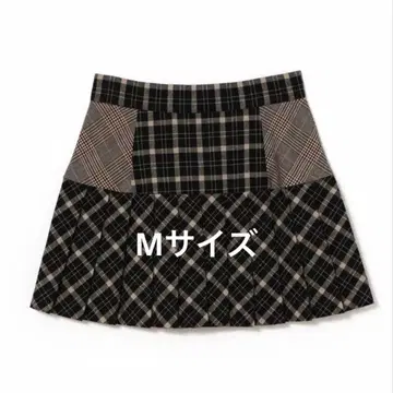 andmary Coco check pleats skirt