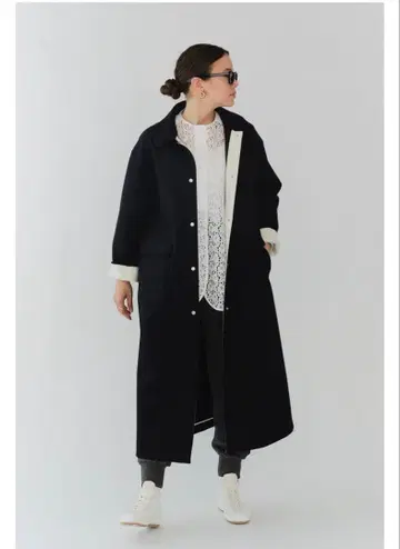 새상품 yori 멜톤 울 롱 코트 [ 2025AW ]