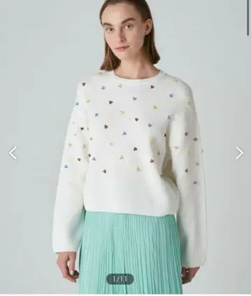 TOMORROWLAND 코튼 폴리에스테르 리리얀 비즈 크루넥