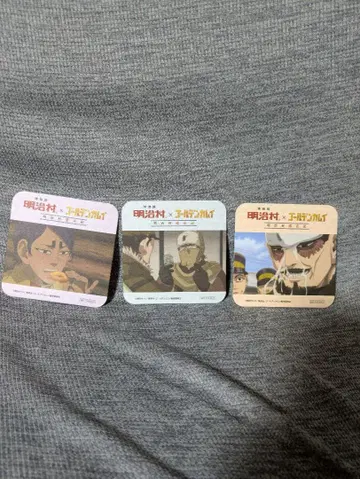 메이지 x 골든 카무이 콜라보레이션 구르메 오리지널 코스터 3개 세트