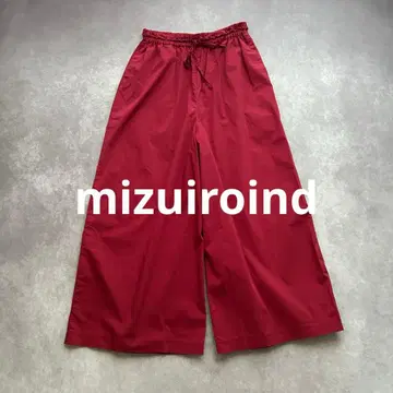미즈이로 인드 와이드 이지 팬츠 보르도 끈 포함 허리밴딩 FREE