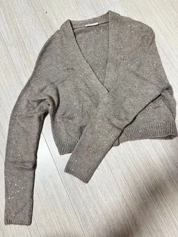 브루넬로쿠치넬리 스팽글 캐시미어 실크 크롭 가디건