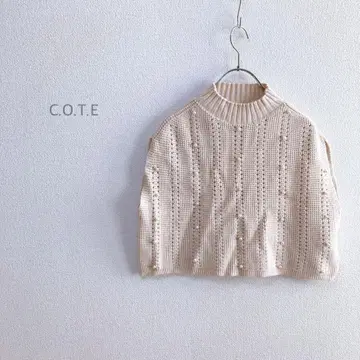 [ C.O.T.E ] 모크넥 니트 베스트 펄 걸리시 양산형 워셔블