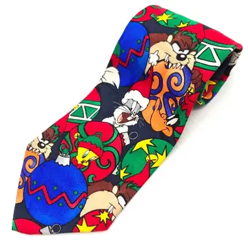 루니툰 넥타이 크리스마스 오너먼트 산타 구제 의류 올 패턴 화려한