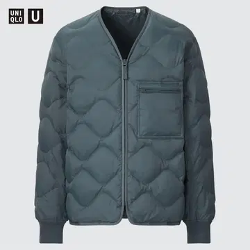 새상품급 유니클로 U 리사이클 다운 자켓 블루 사이즈 L UNIQLO