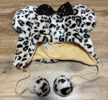 디즈니 팬 캡 미니 레오파드 무늬 브라운