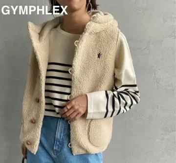 Gymphlex 짐플렉스 보아 후드 베스트 싸개 버튼 베이지