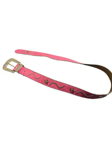 핑크 별 물결무늬 벨트 Y2K