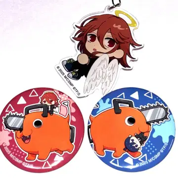 체인소 맨 천사의 악마 아키 캔뱃지 아크링 키링 세트