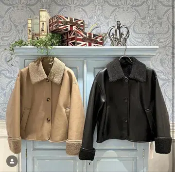 COCODEAL 페이크 무스탕 라이닝 자켓