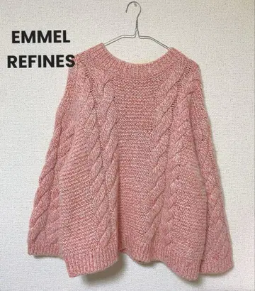 새상품급 EMMEL REFINES 하이쇼쿠 모쿠 아란 니트 풀오버