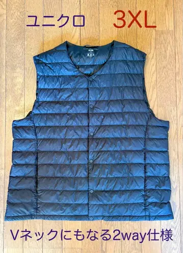 유니클로 3XL 다운 베스트 2way 사양 블랙