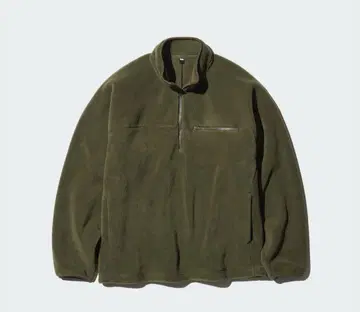 플리스 오버 사이즈 하프 지퍼 풀오버