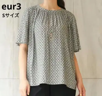 에우르큐브 프로방스 패턴 개더 블라우스 넉넉한 핏
